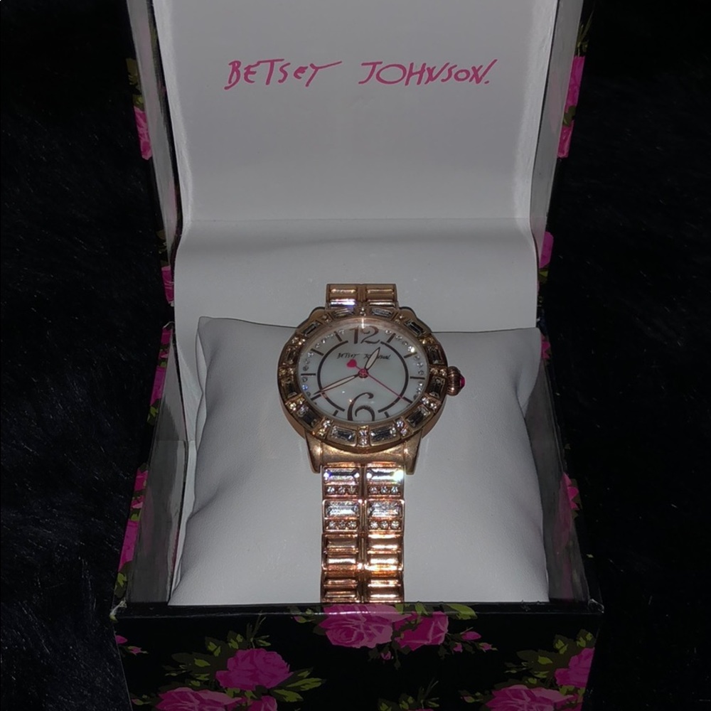 Betsey Johnson rose gold watch